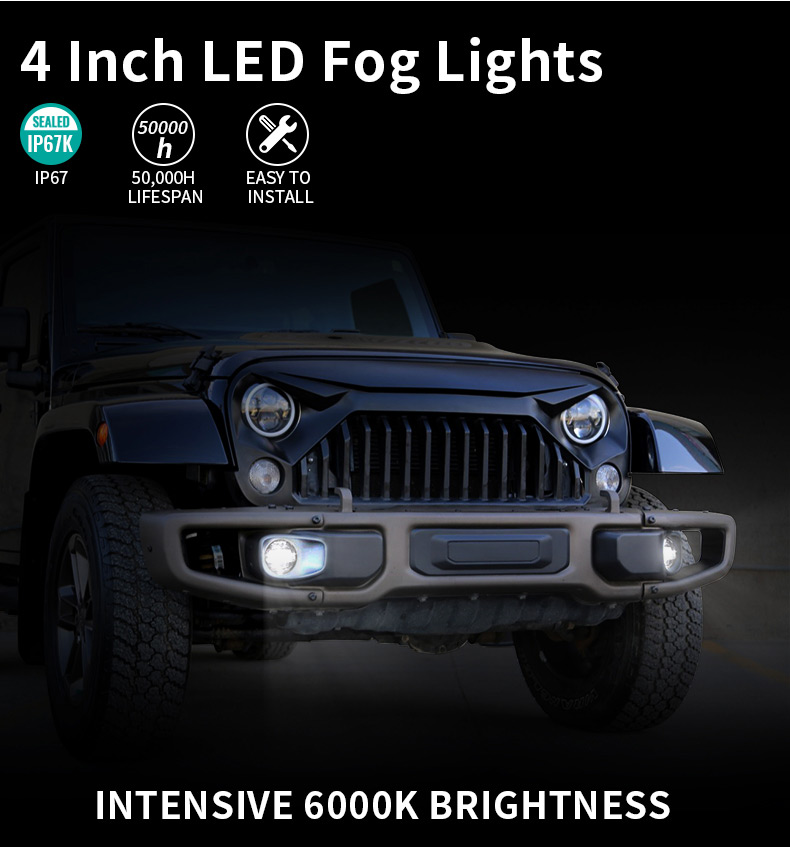 Jeep JK Led Fog Lights Shahaadooyinka