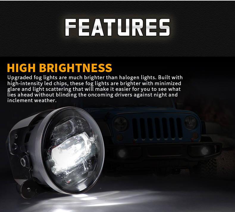 Характеристики на Jeep JK Led фарове за мъгла