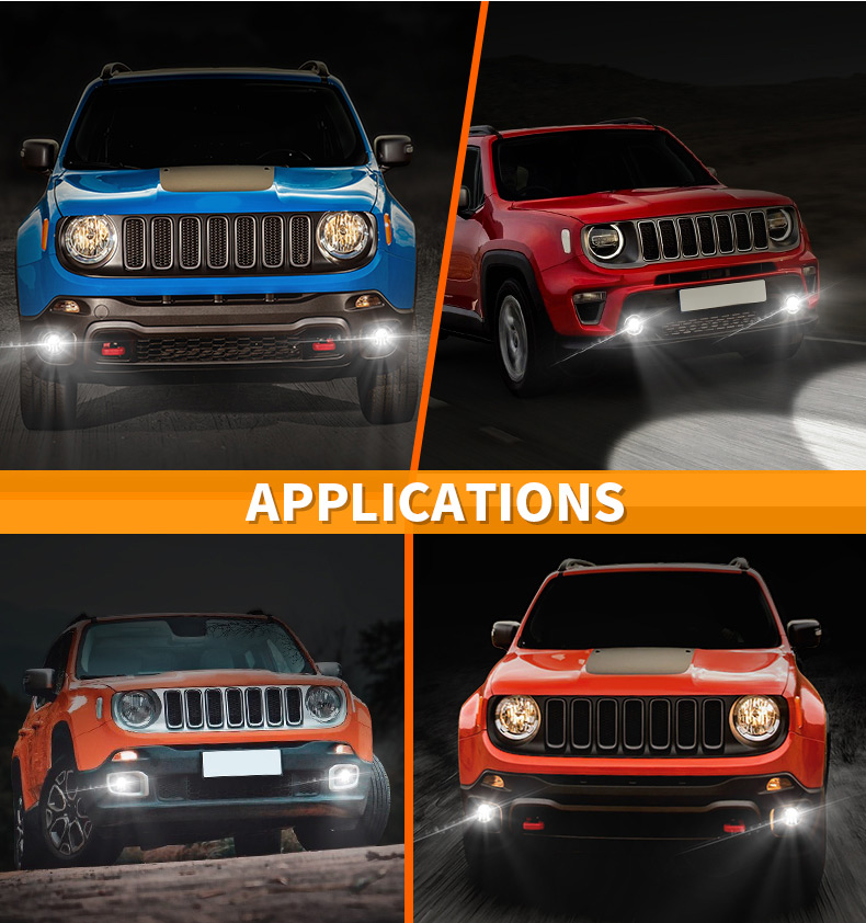 2015-2018 Jeep Renegade miglas lukturu nomaiņas pieteikums