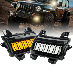 Smoked Jeep JL Switchback Led Turn Signal Sequential 2018 2019 2020 Jeep Wrangler Led Turn Signal DRL kanggo Olahraga Olahraga S