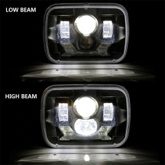 5x7 gaismas Taisnstūrveida stūres labajā pusē Jeep Cherokee Led priekšējie lukturi RHD amerikāņu automašīnām Jeep Wrangler priekšējie lukturi