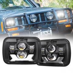 Světla 5x7 Obdélníkové pravostranné řízení Jeep Cherokee Led světlomety RHD Americká auta Přední světlomety Jeep Wrangler