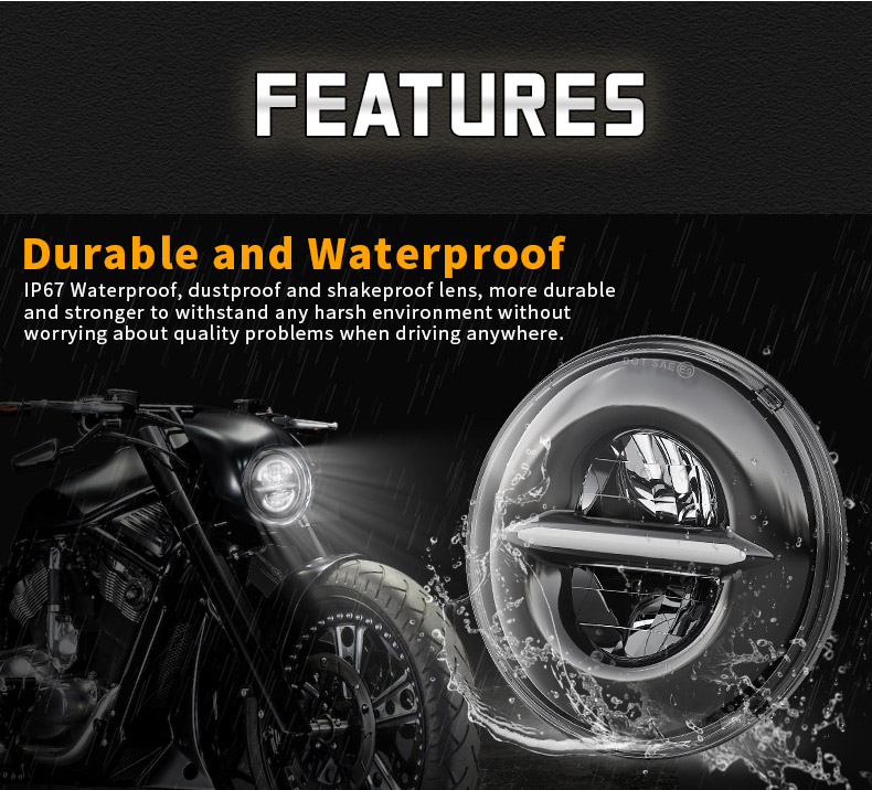 Waterproof 5.75 Led Motorcycle Headlight