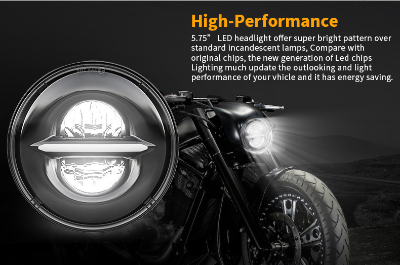 Phare de moto à haute performance 5.75 LED