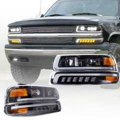 1999 2000 2001 2002 Chevy Silverado 1500 Custom Led Headlights 2500 1500HD 2500HD Suburban Tahoe
