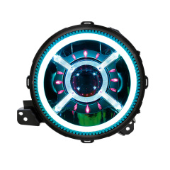 9 英寸 RGB 头灯变色光环灯适用于 Jeep Wrangler JL 2018 Up