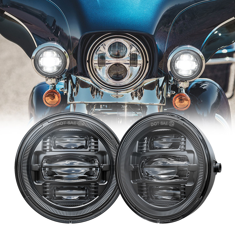 4.5 inch Round Harley Davidson Electra Glide Screamin Eagle Road King Led  Fog Lights