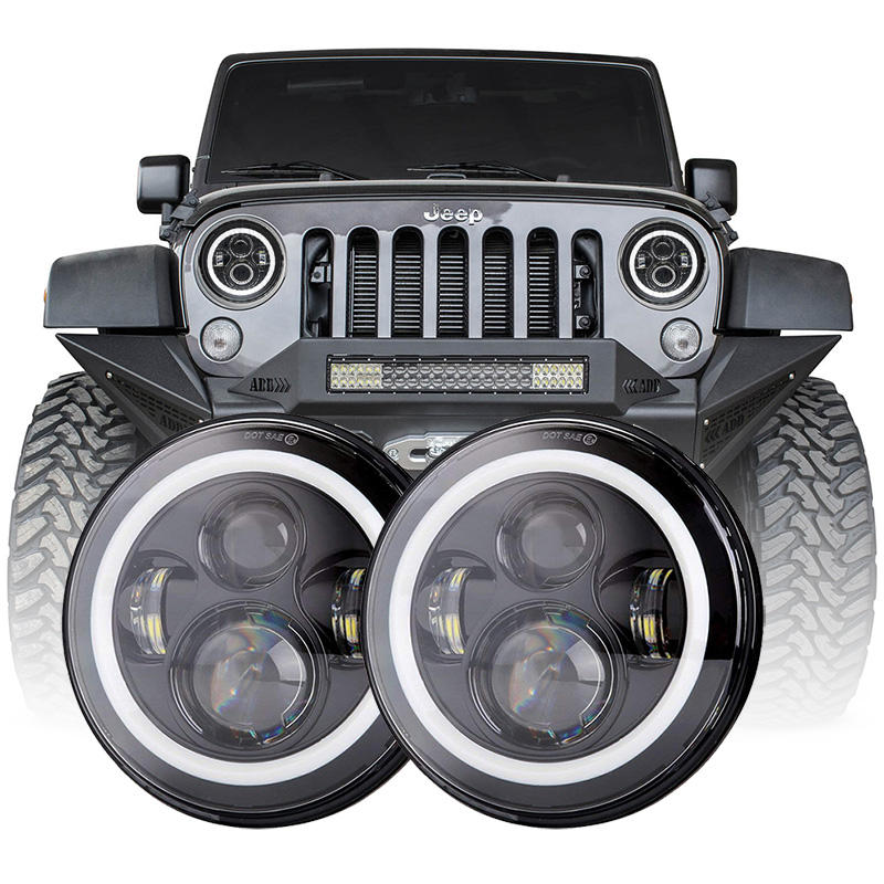 Labākie Led priekšējie lukturi Jeep Wrangler JK