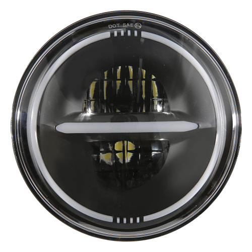 7 Round Led Halo Headlights for 2010 Jeep Wrangler JK JKU with Drl and Amber Turn Signals