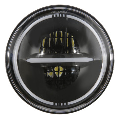 7 Round Led Halo Headlights for 2010 Jeep Wrangler JK JKU with Drl and Amber Turn Signals
