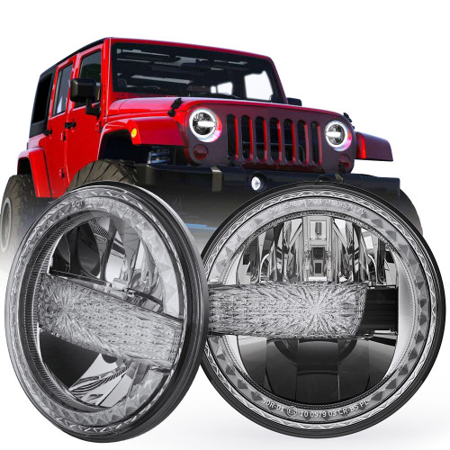 2007-2017 Jeep Wrangler JK Led Headlights Conversion Jeep JKU Led Headlights with White DRL