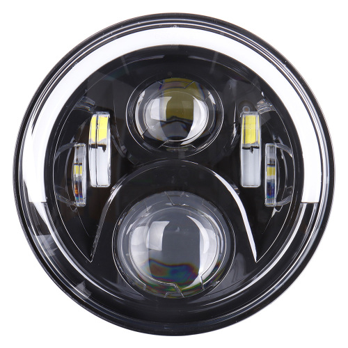 Special Design Half Halo White/Yellow 7 LED Headlight for Harley-Davidson/Royal Enfiled Headlight