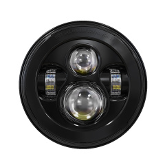 7 inch 45w hi lo beam Jeep jk nalalka hore ee suuqa dambe ee chrome/lambar madow xidhan