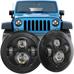 7 英寸 45 瓦高近光燈 Jeep jk 售後市場頭燈鍍鉻/黑色密封光束頭燈