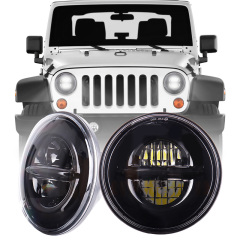 7 inch 45w Jeep Wrangler JK LED Headlight 07-16 Lampu Proyektor High Low Beam Driving Lamp