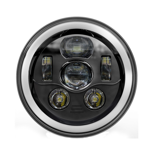 Full Halo Ring White Amber 7" Round Led Headlight 7 Inch Headlamps for Jeep Wrangler Jk