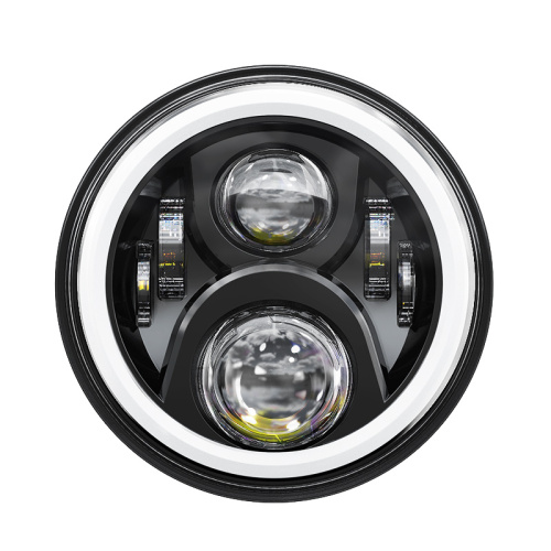 For Lands Rover Defender/Royal Enfield Headlight 7" Led Headlight with DRL Turning for Jeep Wrangler JK JKU CJ TJ