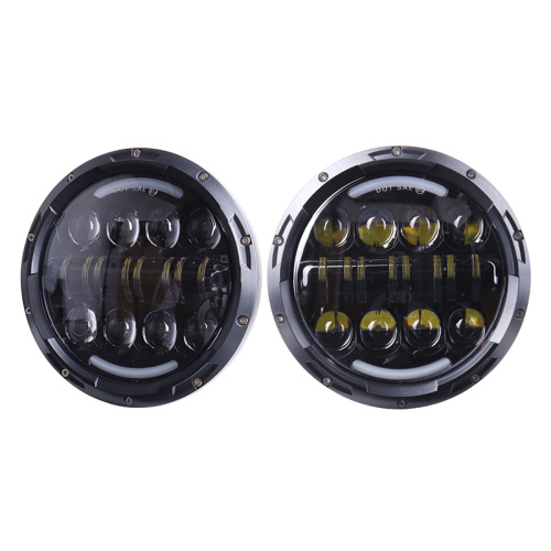 For Jeep Wrangler Parts 7 headlights White/Amber Halo Ring Headlight for Road Glide Hi/Low Beam 7