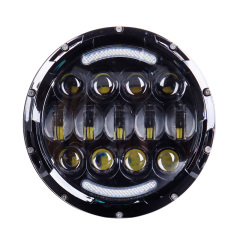 Morsun 7 අඟල් LED රවුම් 105W Headlight DRL halo Ring Headlamp for Jeep Wrangler Car Motorcycle