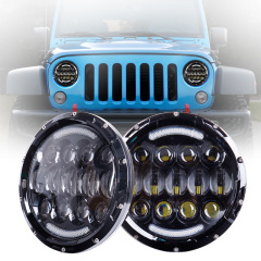Morsun 7 Inch LED Putaran 105W Lampu DRL halo Ring Headlamp untuk Sepeda Motor Mobil Jeep Wrangler