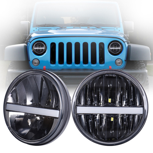 Morsun for Jeep Wrangler JK Accessories 7 Headlight H4 Bulb White/Yellow Turning Signal