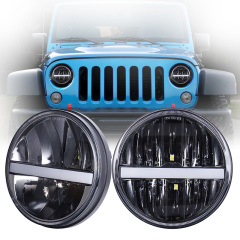 Morsun airson Jeep Wrangler JK Accessories 7 Headlight H4 Comharra tionndaidh geal / buidhe
