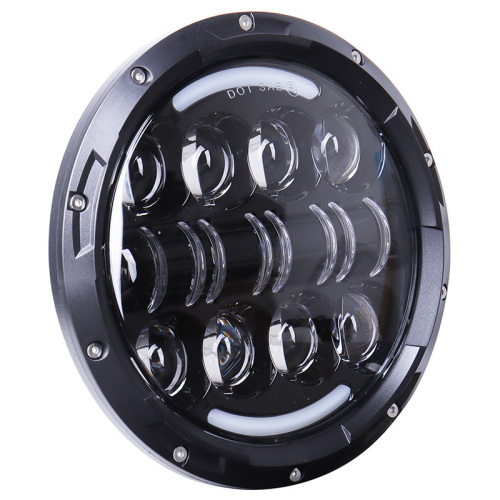 For Jeep Wrangler Parts 7 headlights White/Amber Halo Ring Headlight for Road Glide Hi/Low Beam 7