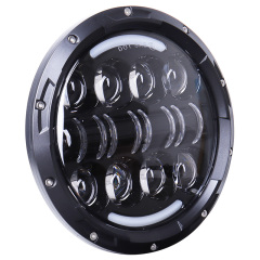 Para piezas de Jeep Wrangler 7 faros delanteros de anillo Halo blanco/ámbar para Road Glide Hi/Low Beam 7