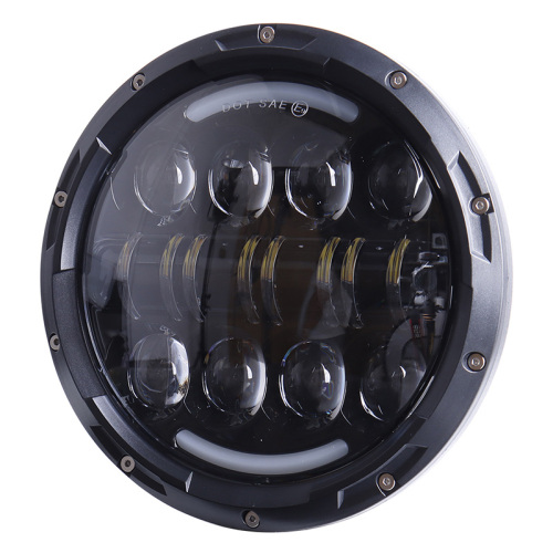 For Jeep Wrangler Parts 7 headlights White/Amber Halo Ring Headlight for Road Glide Hi/Low Beam 7