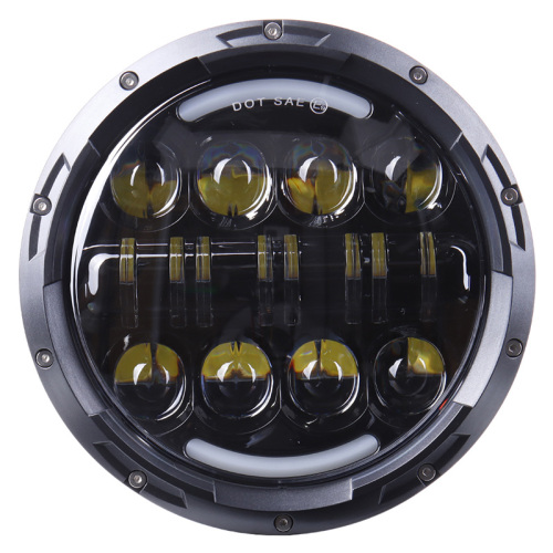 For Jeep Wrangler Parts 7 headlights White/Amber Halo Ring Headlight for Road Glide Hi/Low Beam 7