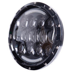 Morsun 7 Inch LED Round 105W Headlight DRL halo Ring Headlamp for Jeep Wrangler Car Motorcycle