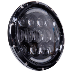 Morsun 7 duim LED ronde 105W koplig DRL halo ring koplamp vir Jeep Wrangler motor motorfiets