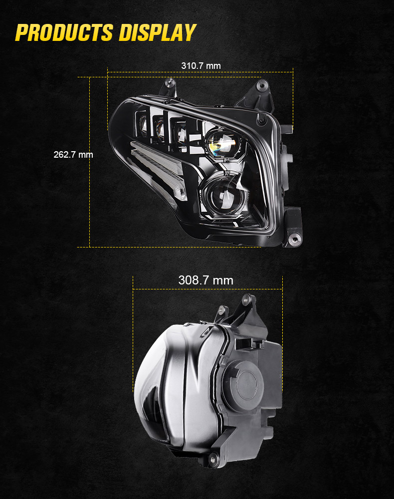 Honda Goldwing gl 1800 LED esitulede suurus