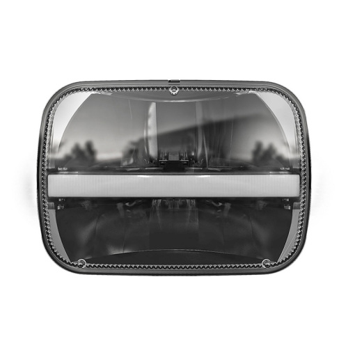 Pair of 5x7 LED Square Headlight for Chevrolet YJ for Cherokee XJ H4 with DRL Angel Eye Headlight