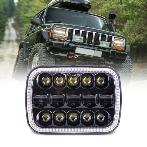 Paar rechteckige LED-Scheinwerfer kompatibel mit Jeep Wrangler Yj Cherokee  Xj