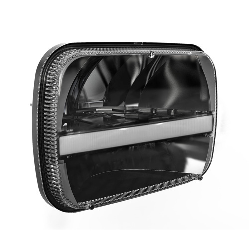 Pair of 5x7 LED Square Headlight for Chevrolet YJ for Cherokee XJ H4 with DRL Angel Eye Headlight