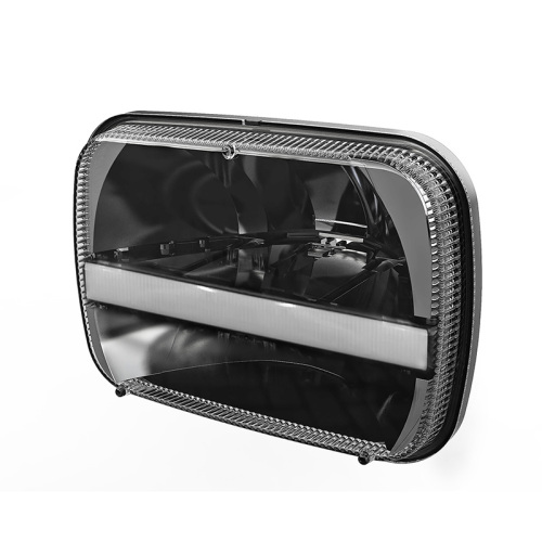 Pair of 5x7 LED Square Headlight for Chevrolet YJ for Cherokee XJ H4 with DRL Angel Eye Headlight