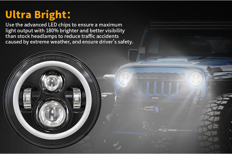 High Brightness Classic Land Rover Defender 90 110 Led Headlights