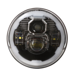7 英寸圆形 2007-2017 吉普牧马人 JK Led Halo 车头灯，带琥珀色转向灯