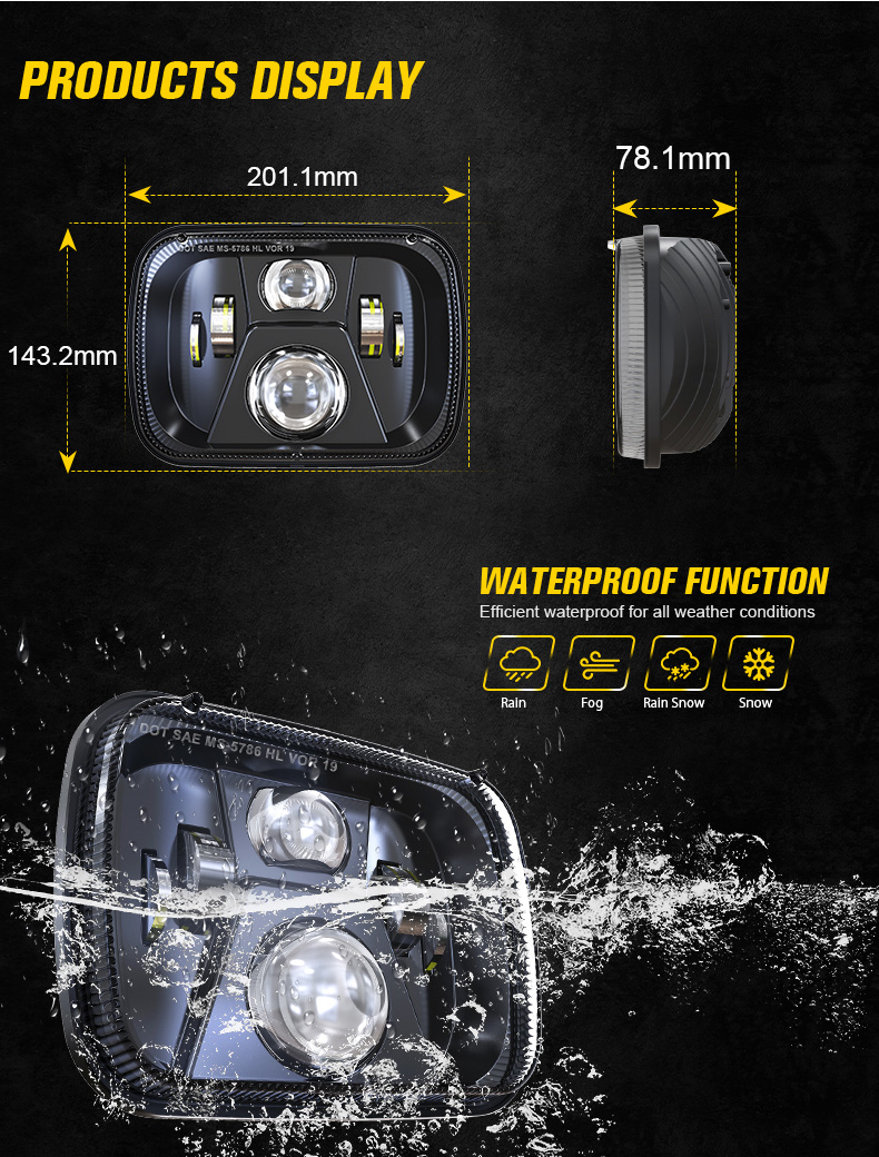 Воданепранікальныя святлодыёдныя фары Toyota Hilux