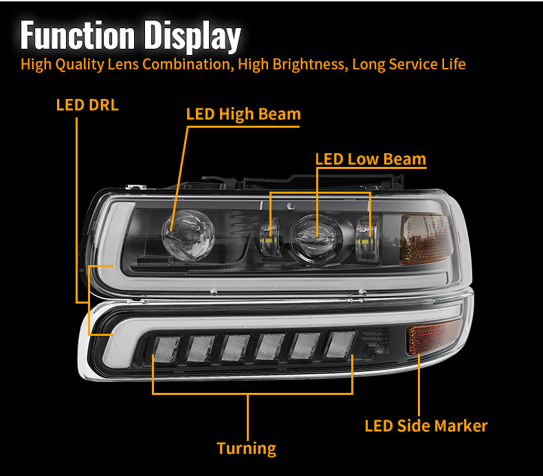 2000-2006 Chevy Tahoe Led Headlights Beams