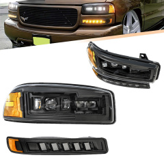 Limyè devan LED pou GMC Sierra 1500 2500HD 1999-2007 ak limyè devan GMC Yukon XL