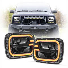 5x7 Led Halo Headlights 1984-2001 Jeep Cherokee XJ Halo Headlights
