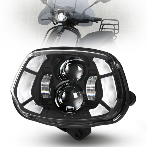 Emark Approved 2016-2025 Vespa Sprint Led Headlight for Sprint 150 125 50 Elettrica