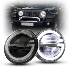 7 inch Round Led Halo Headlights with Turn Signals