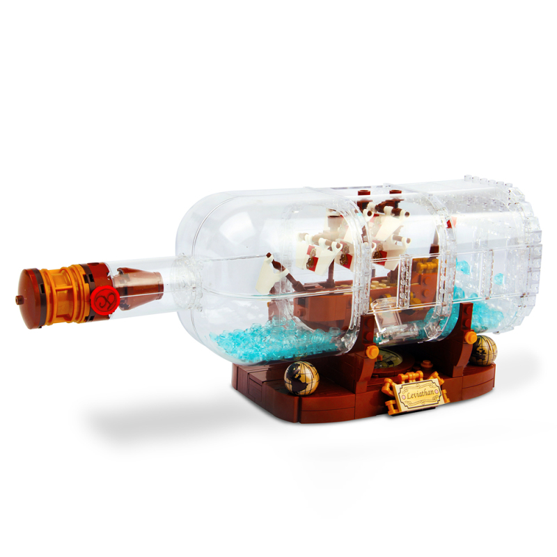 Customized 6006 8001 S7303 Ship in A Bottle Ideas Boat 21313 Building Block Brick 962pcs from China