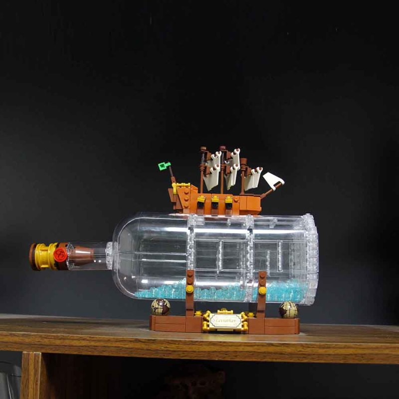 Customized 6006 8001 S7303 Ship in A Bottle Ideas Boat 21313 Building Block Brick 962pcs from China