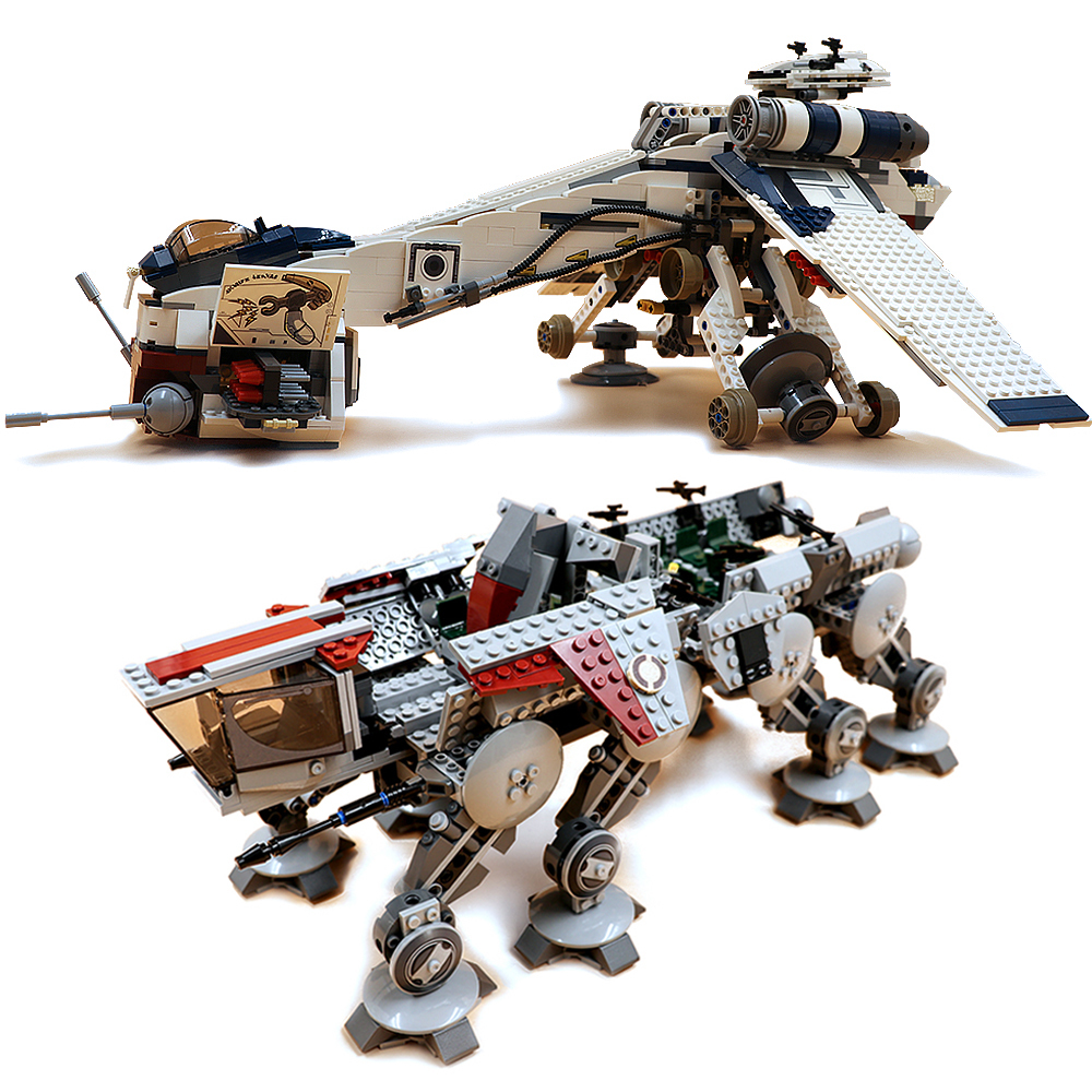 KING A19014 UCS Republic Dropship with AT-OT Walker 1758+PCS Building Block Brick 10195 from China