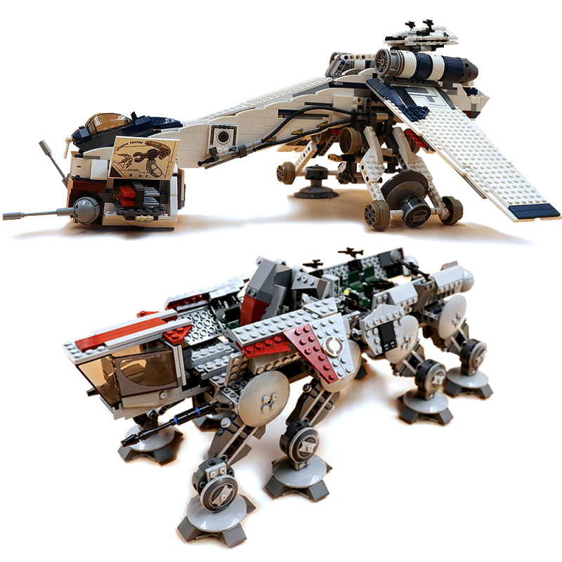 KING X19014 UCS Republic Dropship with AT-OT Walker 1758+pcs Building Block Brick 10195 from USA 3-7 Day Delivery