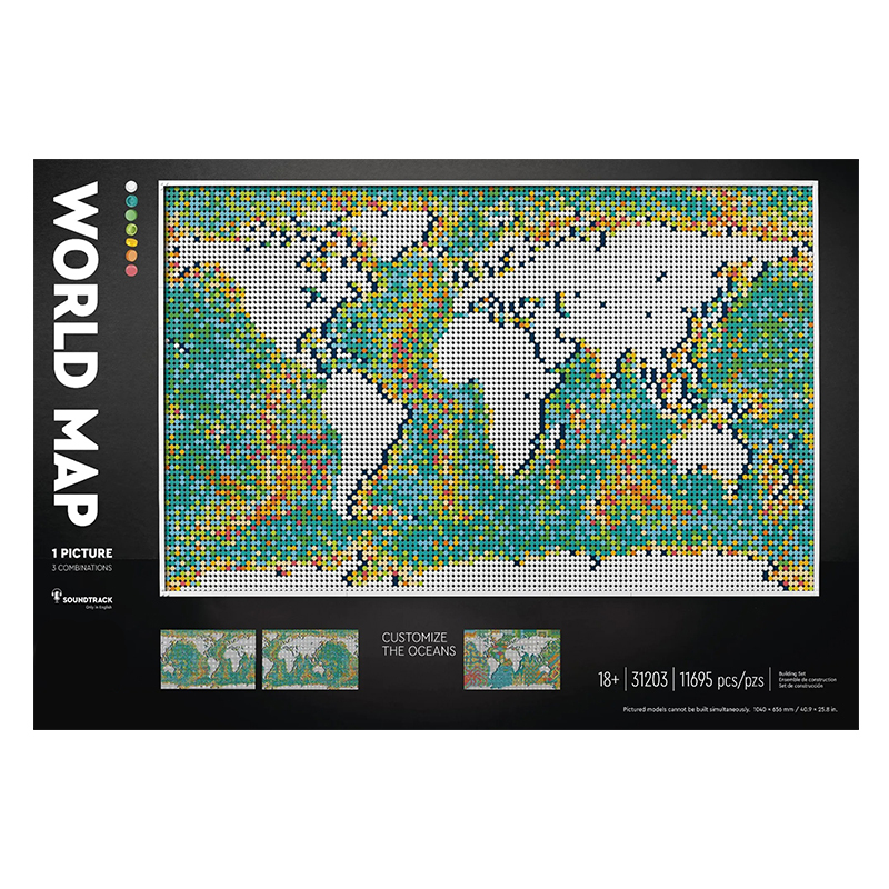 Customized 61203 World Map Pixel Ideas 31203 Building Blocks 11695pcs Bricks Toys From China